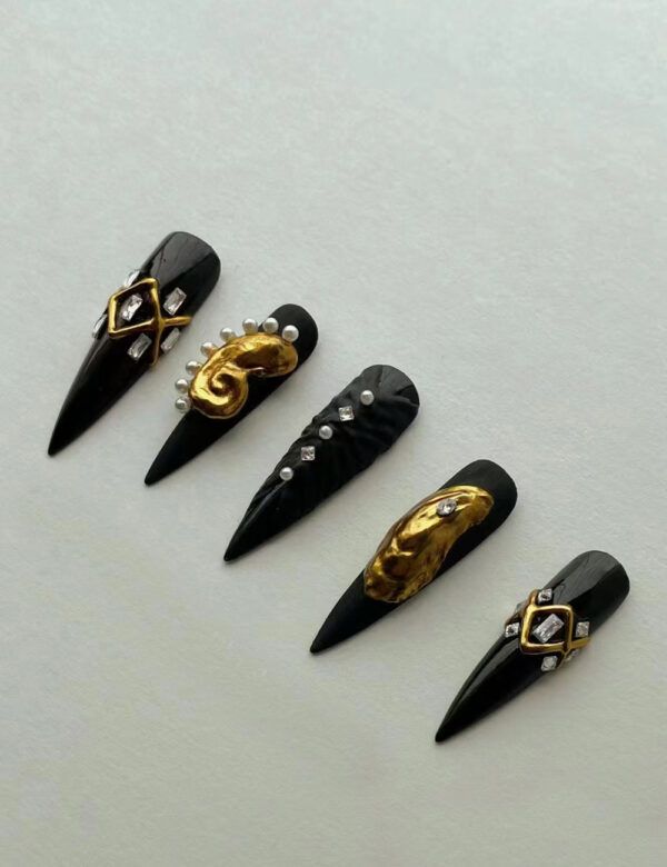 Schiaparelli Black Gold Nails - Image 2