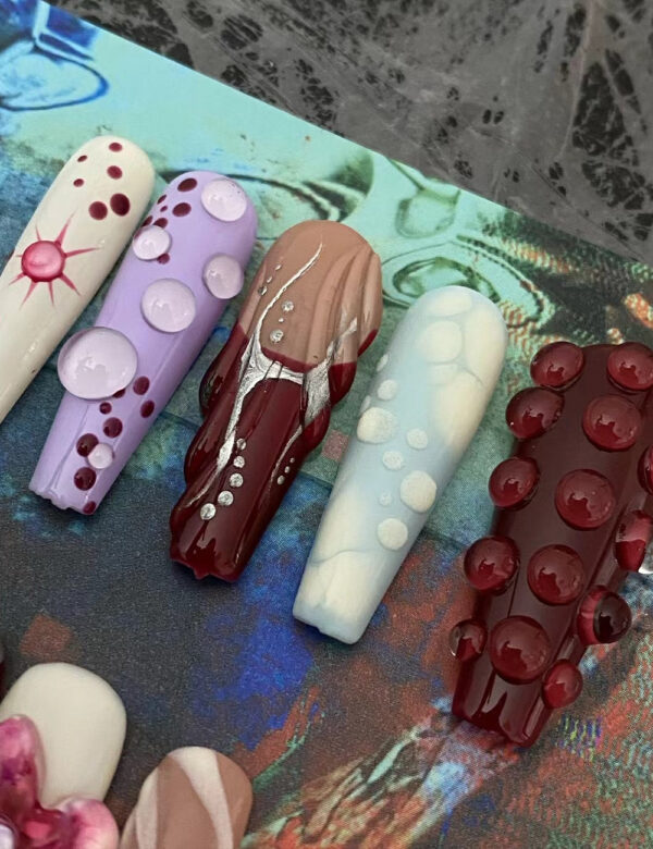 Crimson Bloom Nails - Image 3