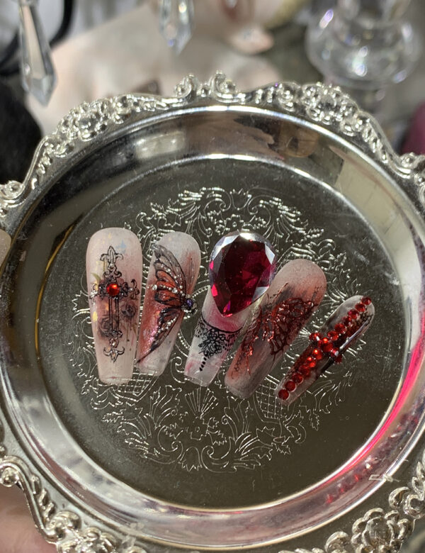 Ruby Night Elegance Nails