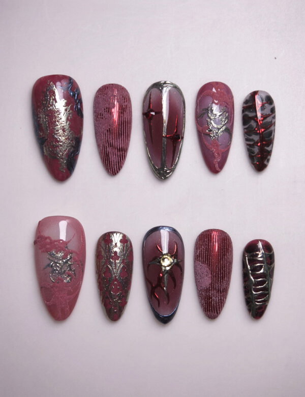 Crimson Melody Nails