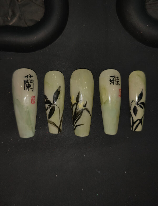 Orchid & Bamboo Ink Nails